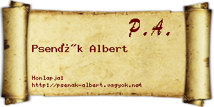 Psenák Albert névjegykártya