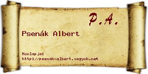 Psenák Albert névjegykártya